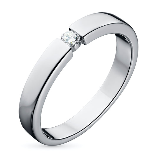 14K White Gold Ring with Natural Diamonds 0.060 CT.TW