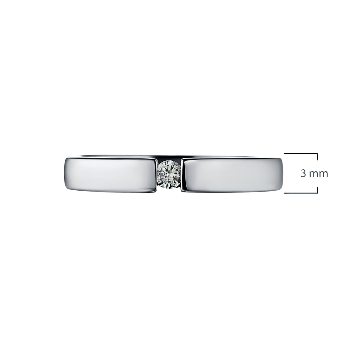 14K White Gold Ring with Natural Diamonds 0.060 CT.TW