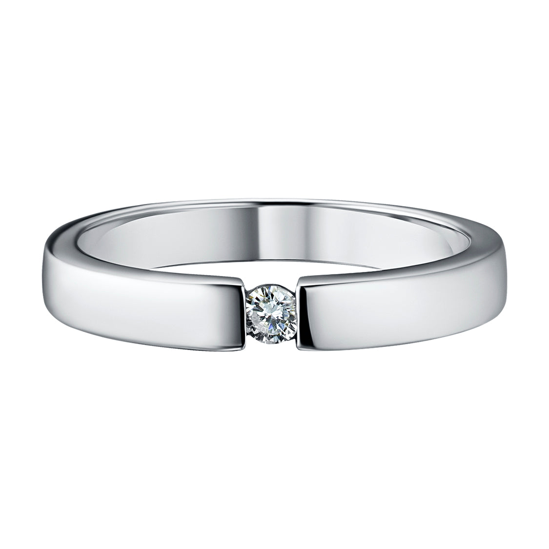 14K White Gold Ring with Natural Diamonds 0.060 CT.TW