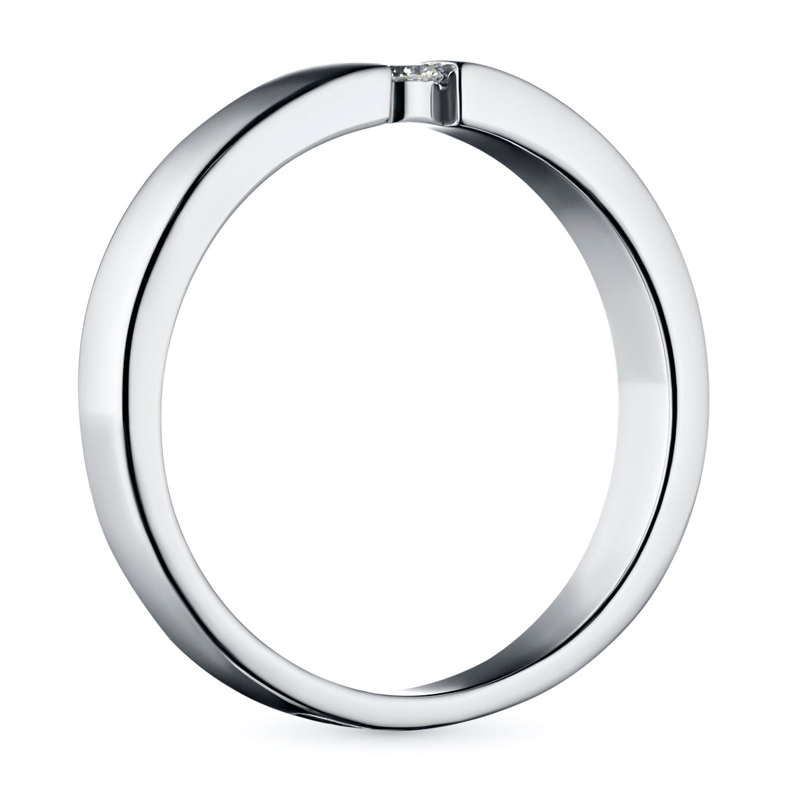 14K White Gold Ring with Natural Diamonds 0.060 CT.TW
