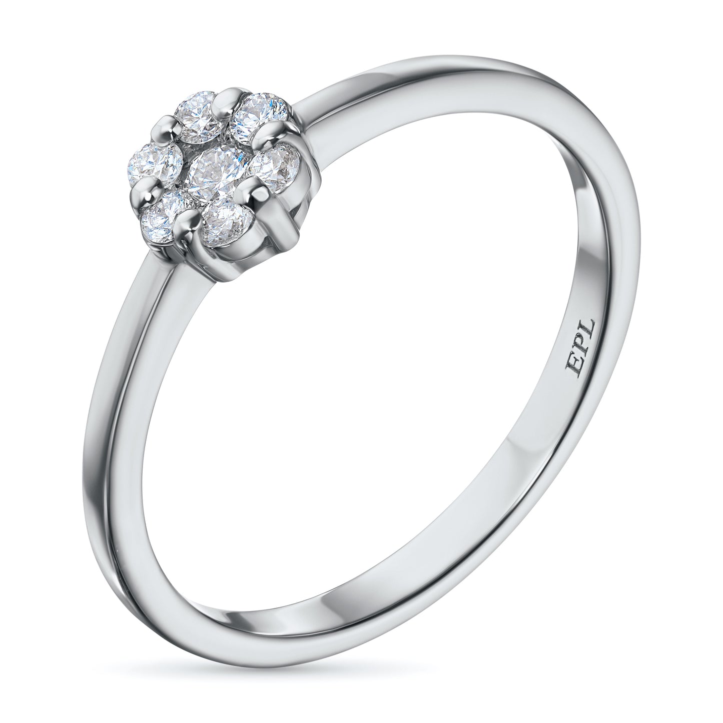14K White Gold Ring with Natural Diamonds 0.620 CT.TW