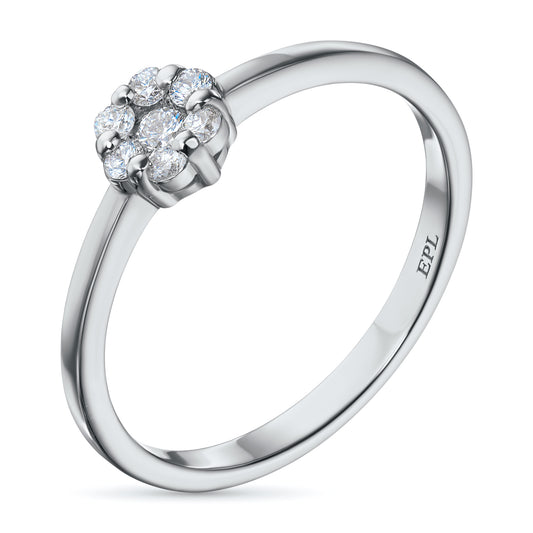 14K White Gold Ring with Natural Diamonds 0.620 CT.TW