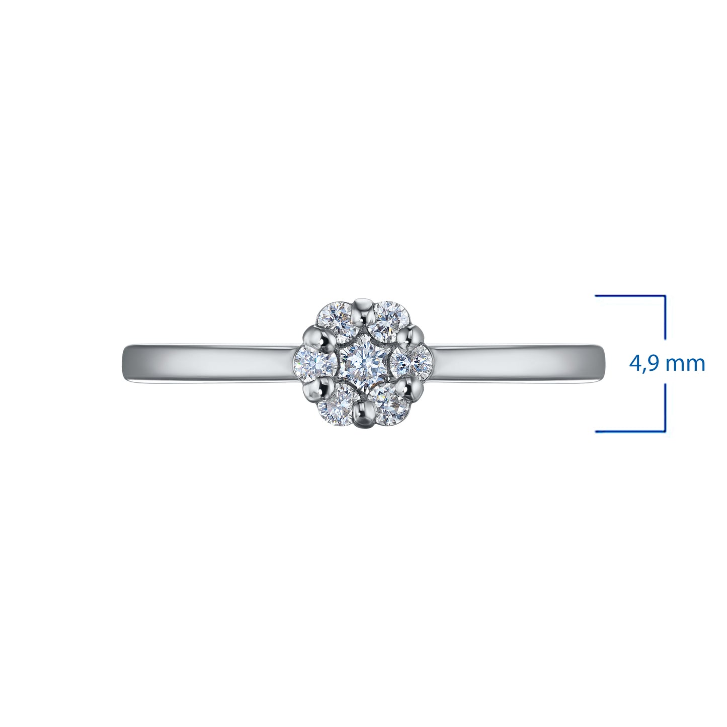 14K White Gold Ring with Natural Diamonds 0.620 CT.TW