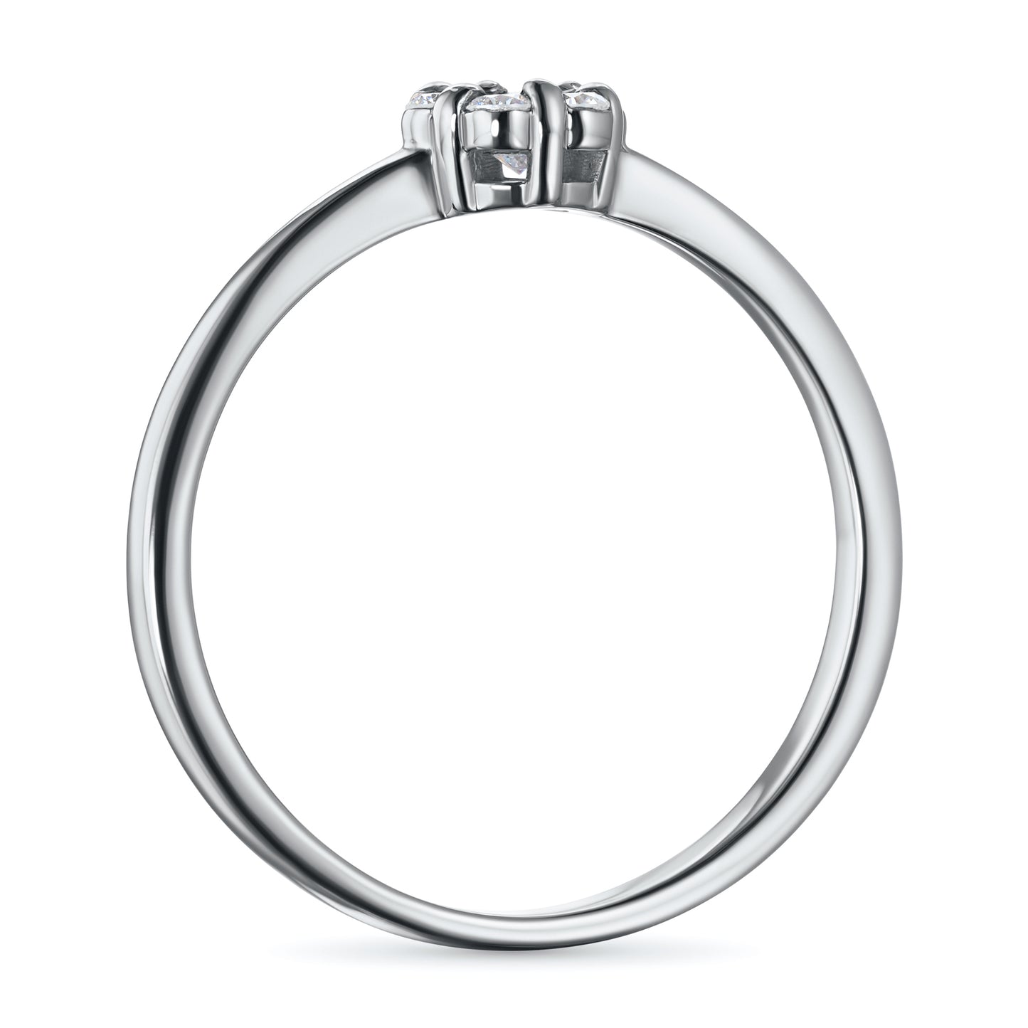 14K White Gold Ring with Natural Diamonds 0.620 CT.TW