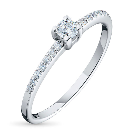 14K White Gold Ring with Lab-Created Diamonds 0.240 CT.TW