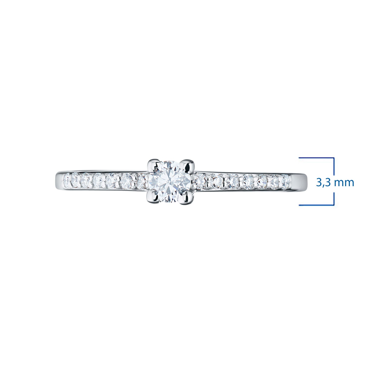 14K White Gold Ring with Lab-Created Diamonds 0.240 CT.TW