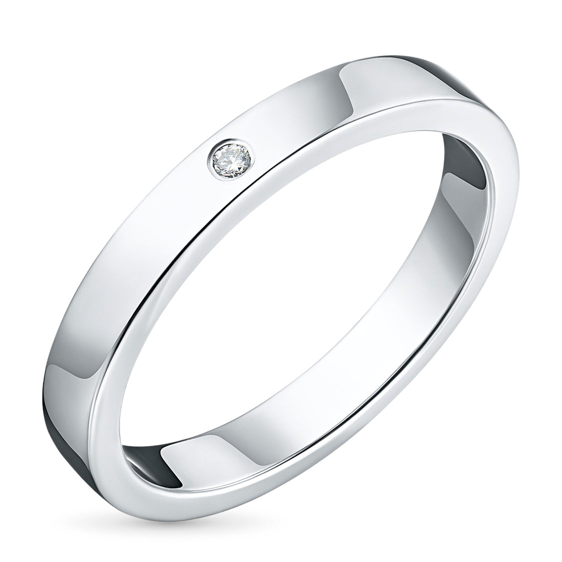14K White Gold Ring with Natural Diamonds 0.020 CT.TW