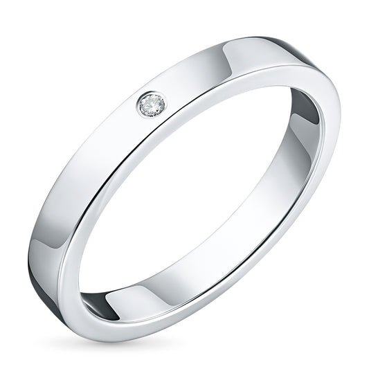 14K White Gold Ring with Natural Diamonds 0.020 CT.TW