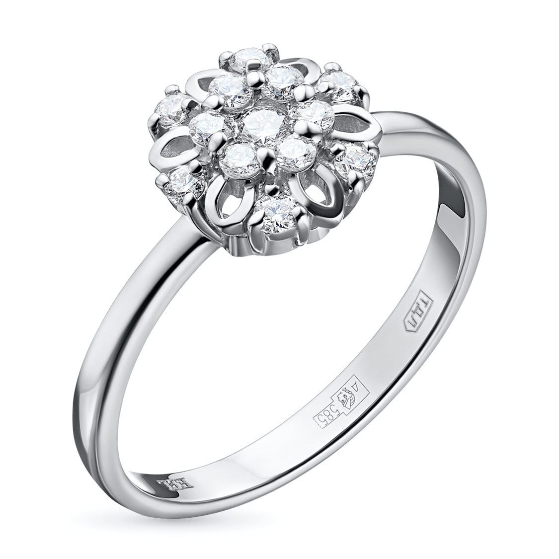 14K White Gold Ring with Natural Diamonds 1.340 CT.TW