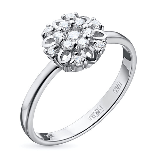 14K White Gold Ring with Natural Diamonds 1.340 CT.TW