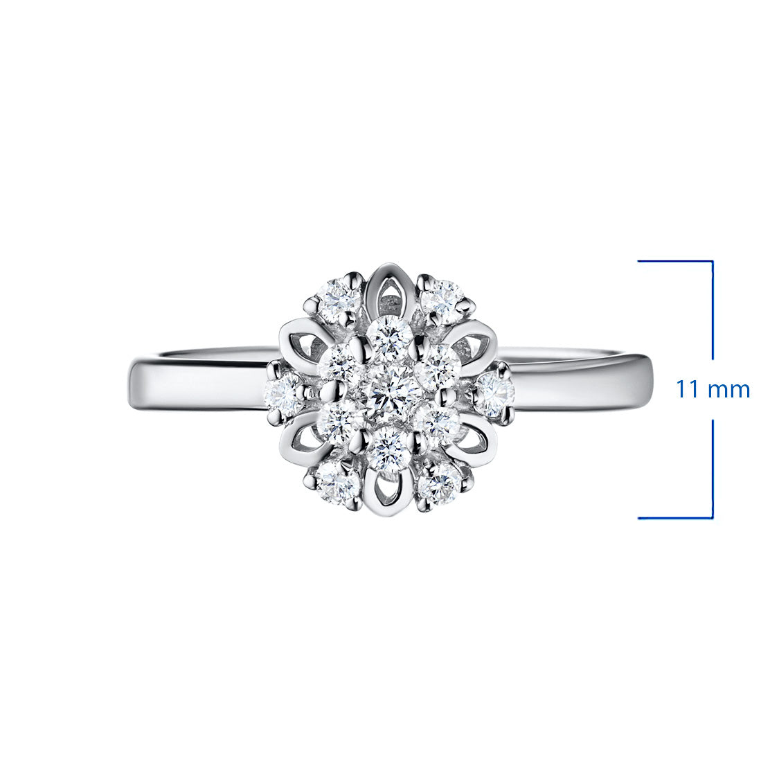 14K White Gold Ring with Natural Diamonds 1.340 CT.TW