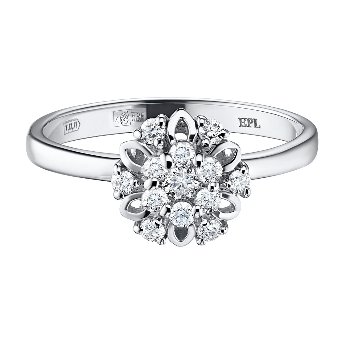 14K White Gold Ring with Natural Diamonds 1.340 CT.TW