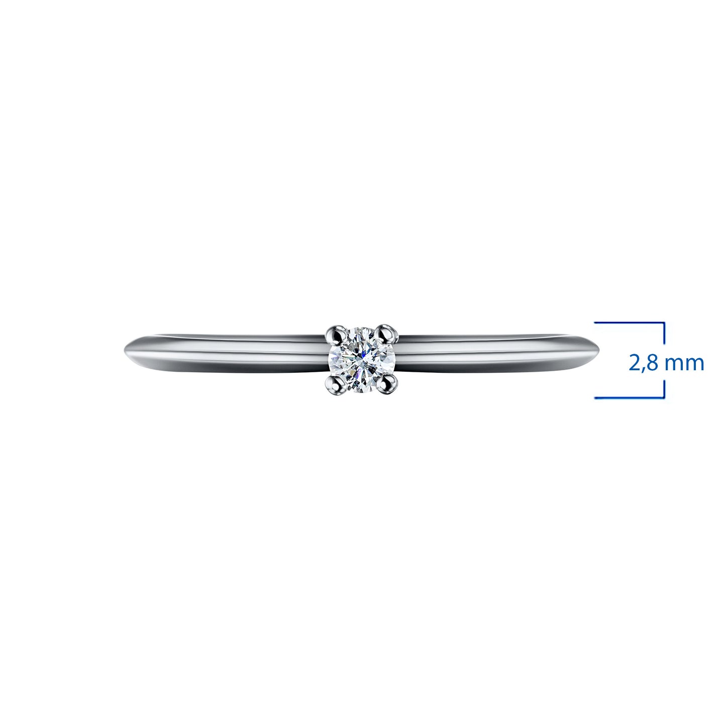 14K White Gold Ring with Lab-Created Diamonds 0.060 CT.TW