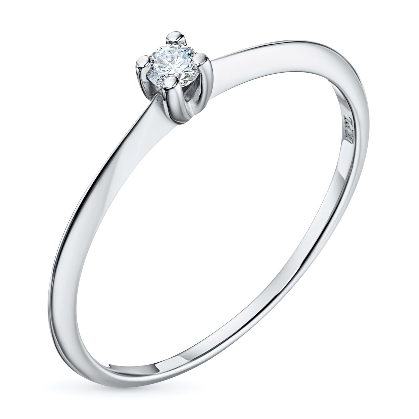 14K White Gold Ring with Lab-Created Diamonds 0.060 CT.TW