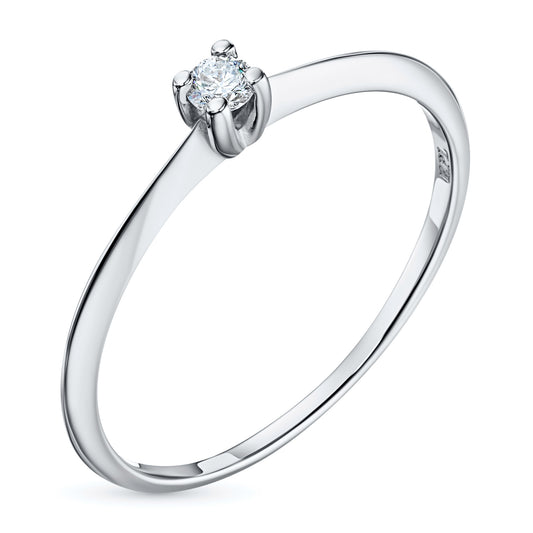 14K White Gold Ring with Lab-Created Diamonds 0.060 CT.TW