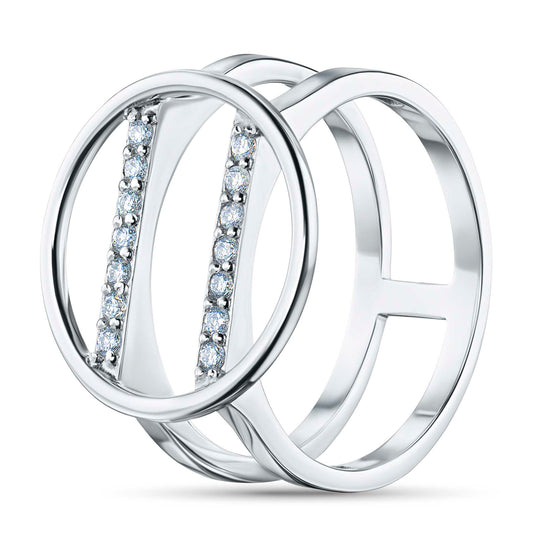 14K White Gold Ring with Lab-Created Diamonds 0.170 CT.TW