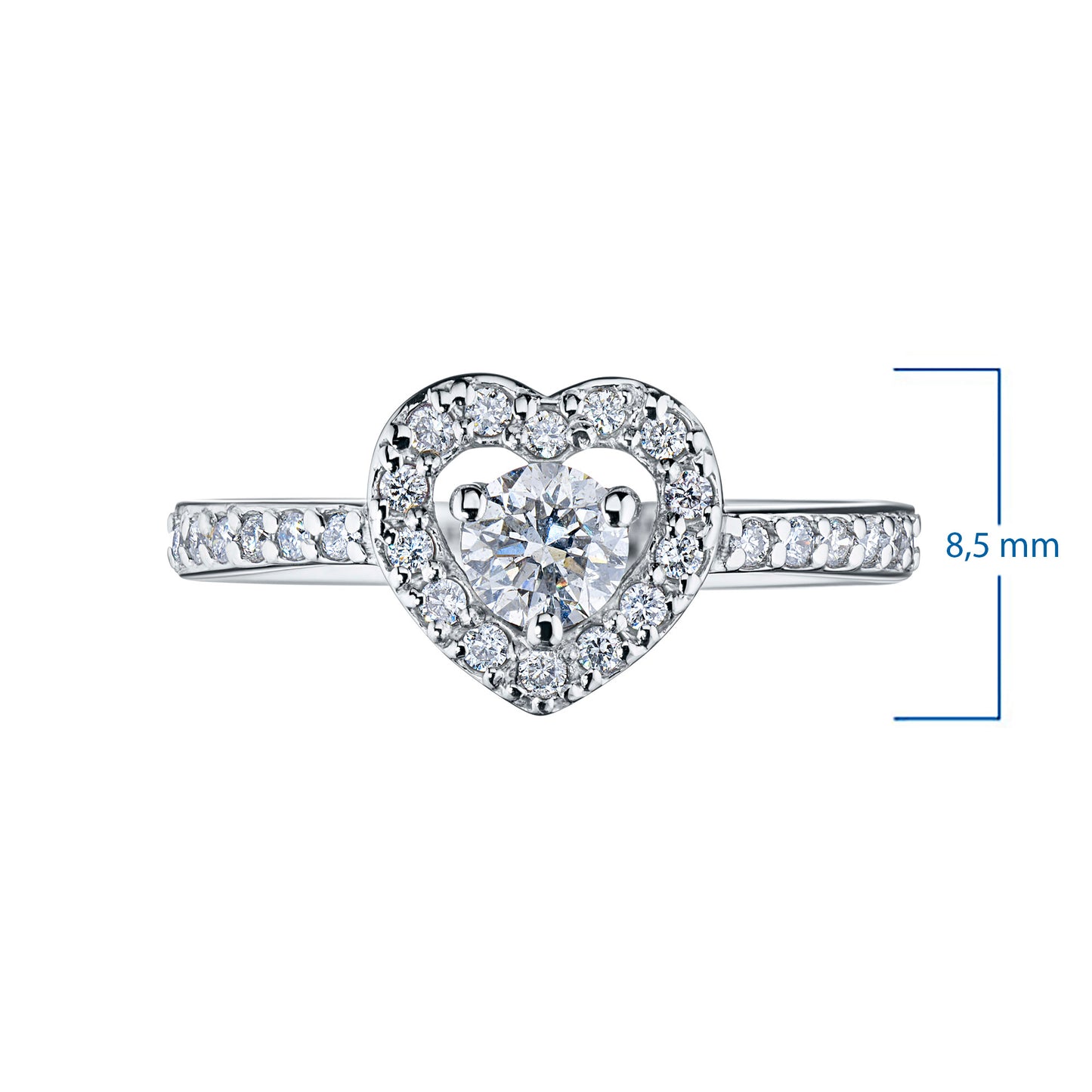 14K White Gold Ring with Lab-Created Diamonds 0.590 CT.TW