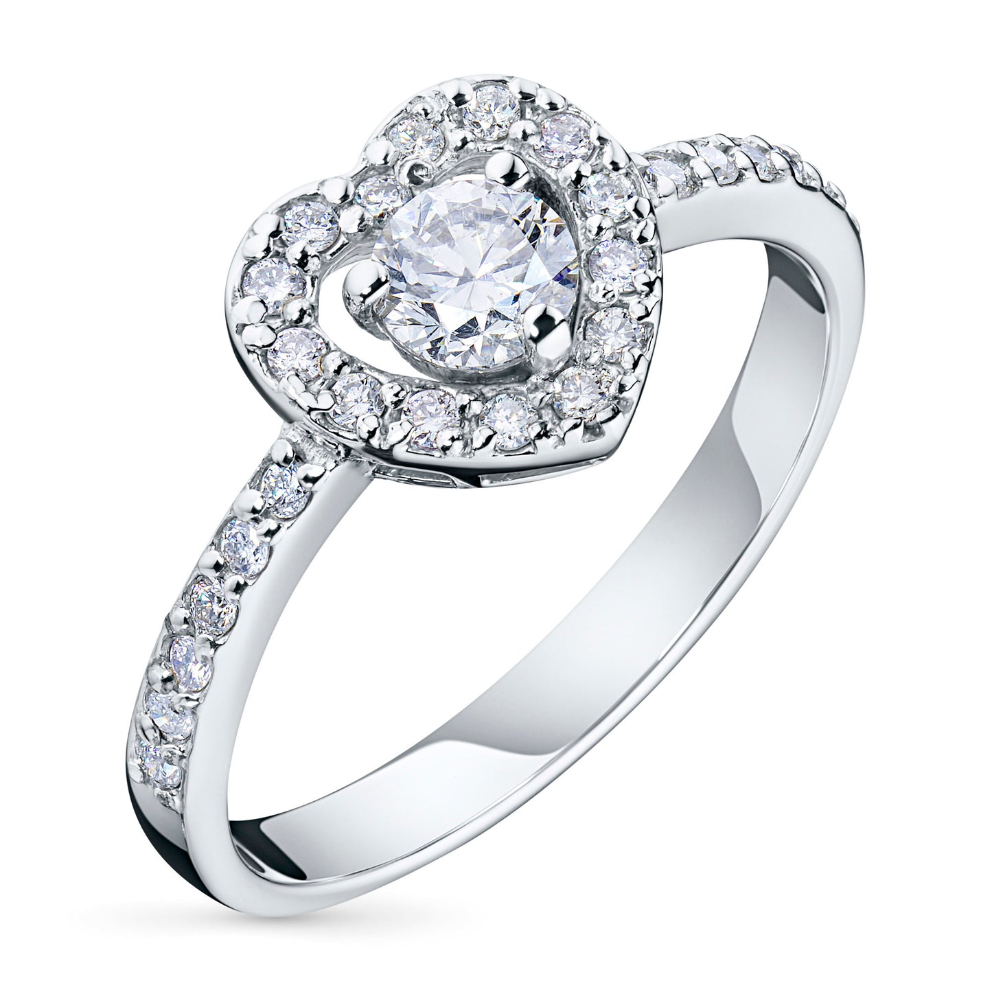 14K White Gold Ring with Lab-Created Diamonds 0.590 CT.TW