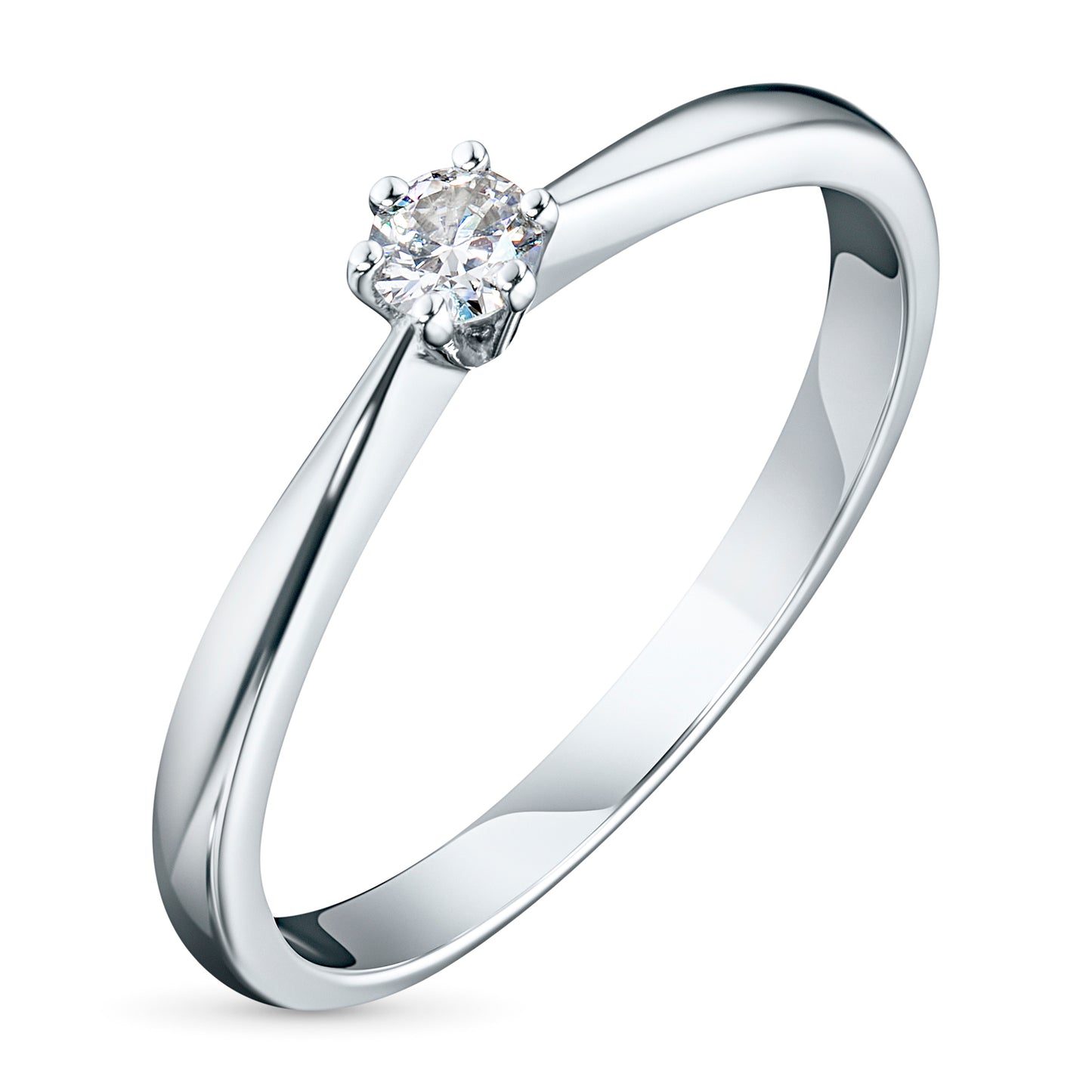 14K White Gold Ring with Lab-Created Diamonds 0.080 CT.TW