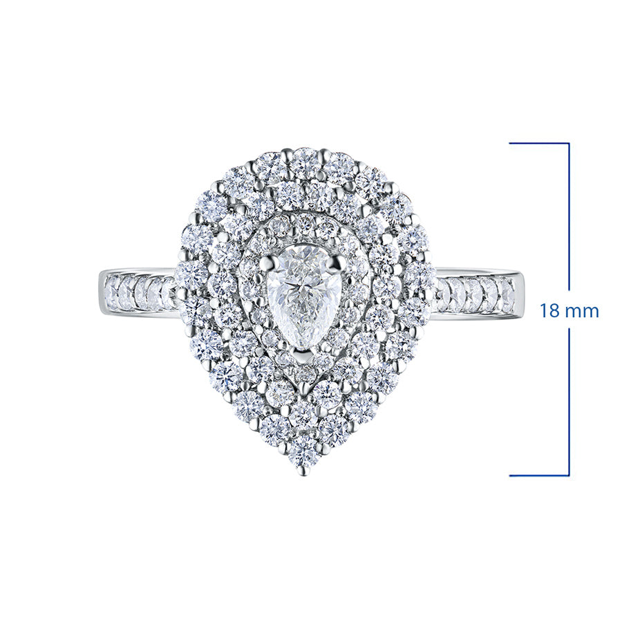 14K White Gold Ring with Lab-Created Diamonds 0.900 CT.TW