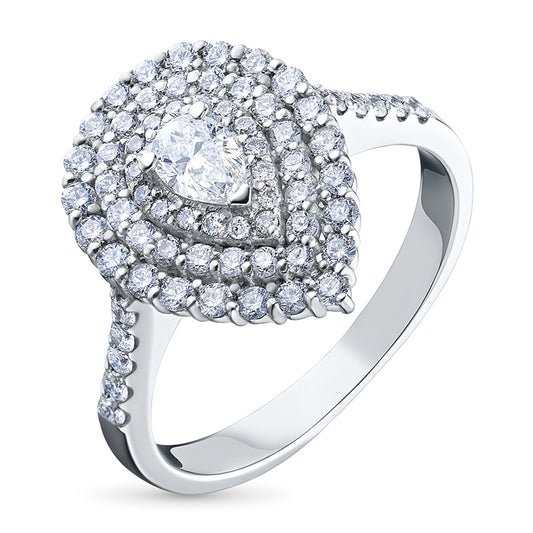 14K White Gold Ring with Lab-Created Diamonds 0.900 CT.TW