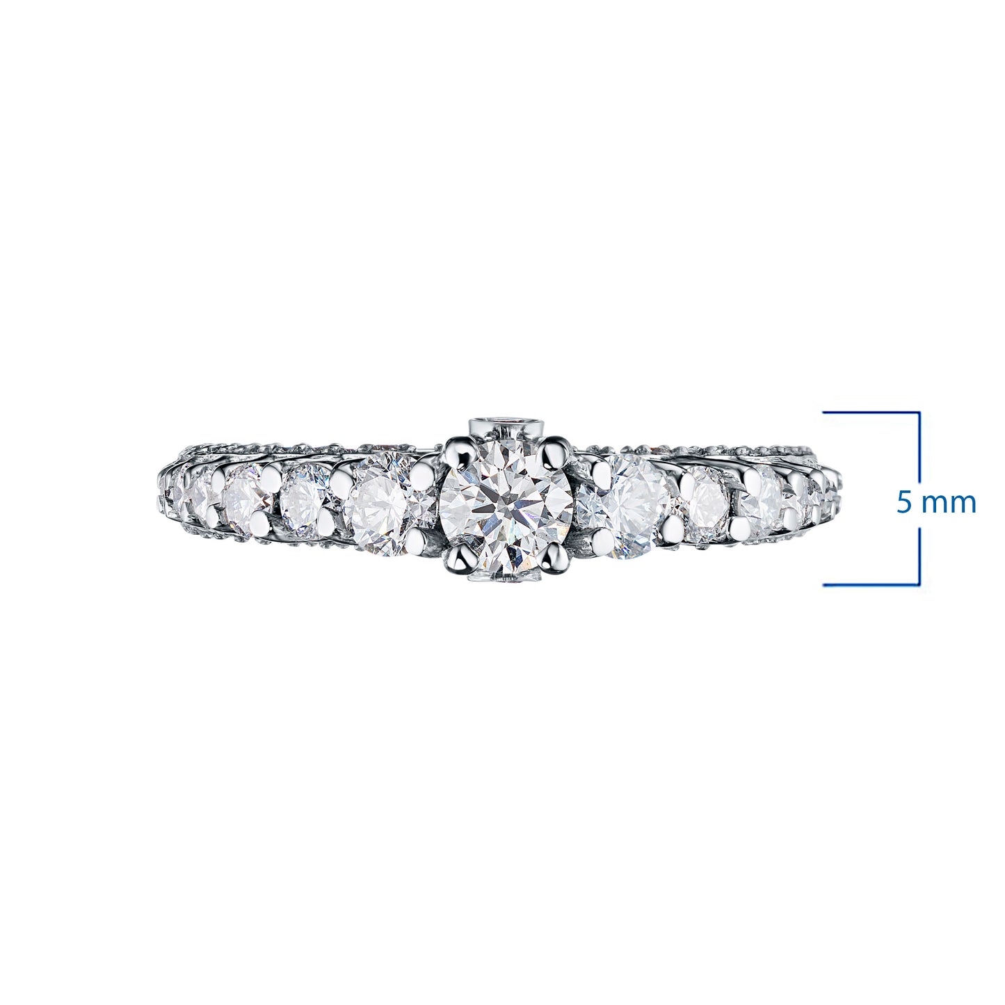 14K White Gold Ring with Lab-Created Diamonds 1.110 CT.TW