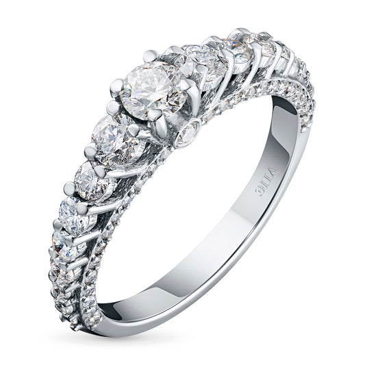 14K White Gold Ring with Lab-Created Diamonds 1.110 CT.TW