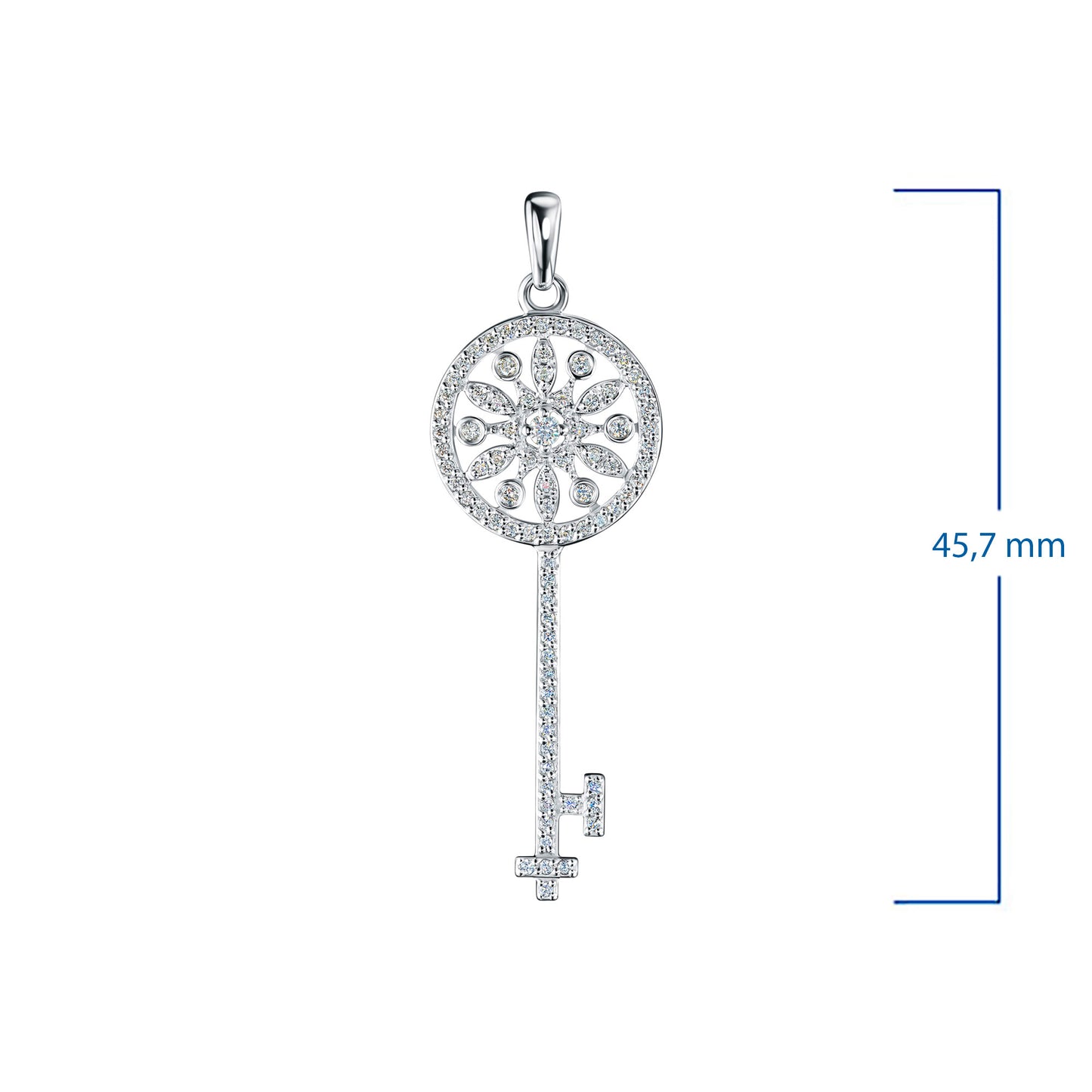 Sterling Silver Pendant with Lab-Created Diamonds 34.350 CT.TW