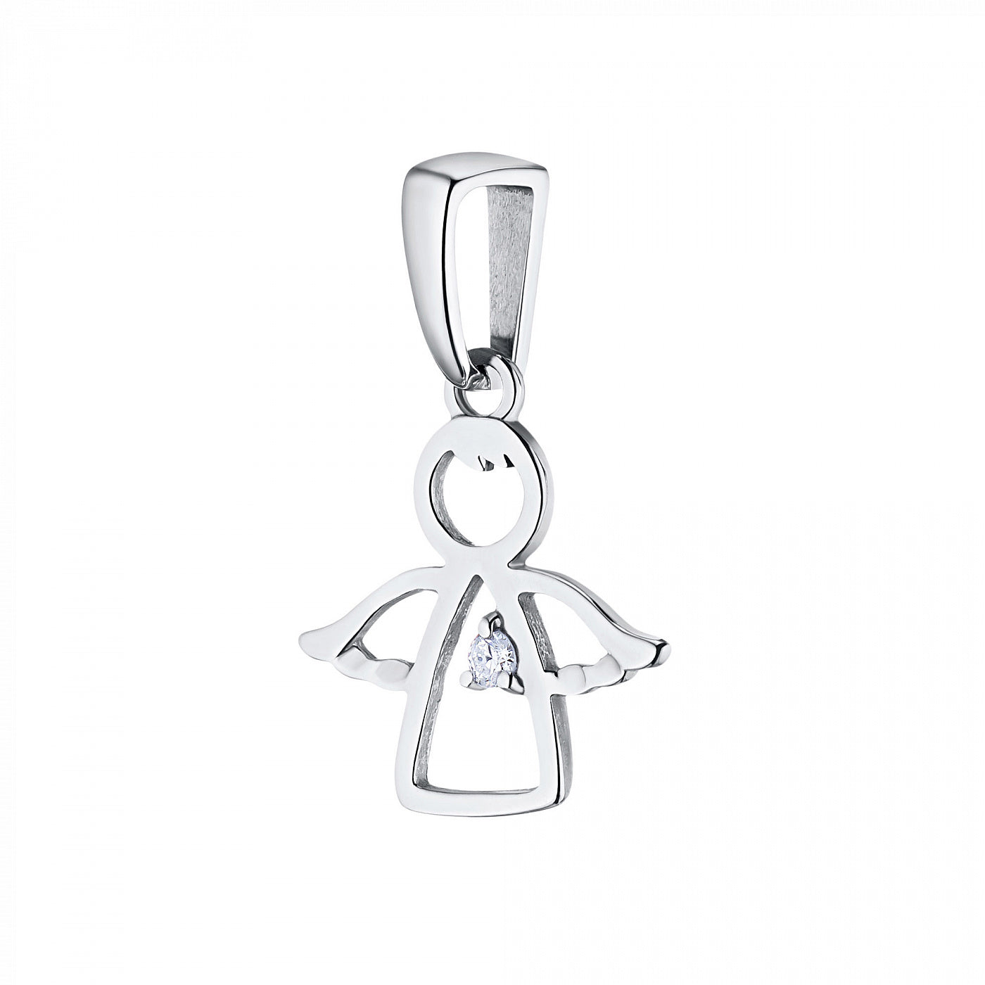 14K White Gold Pendant with Lab-Created Diamonds 0.010 CT.TW