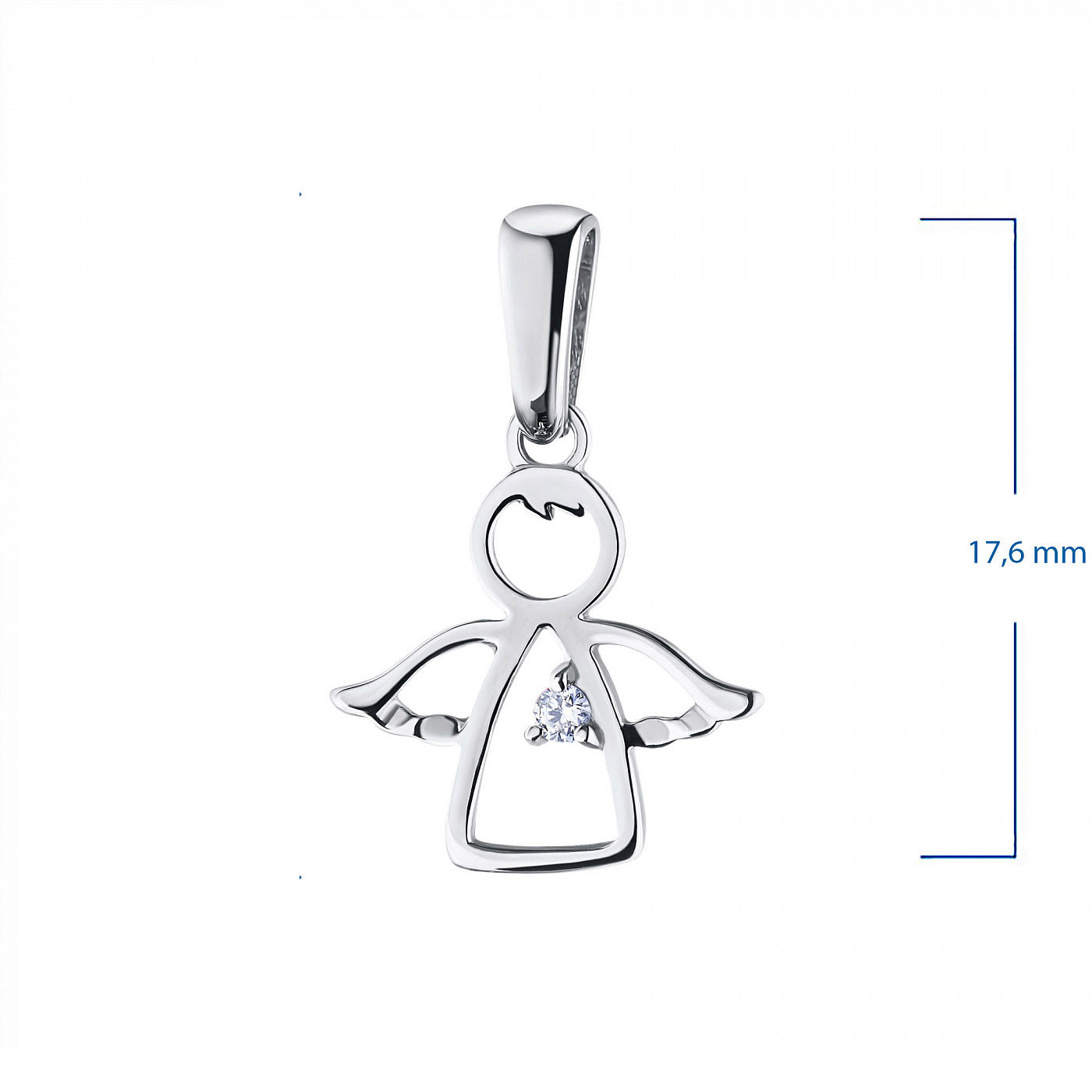 14K White Gold Pendant with Lab-Created Diamonds 0.010 CT.TW