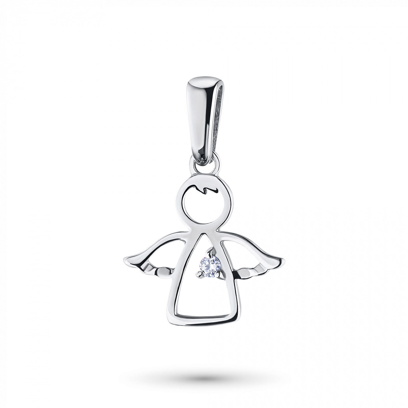 14K White Gold Pendant with Lab-Created Diamonds 0.010 CT.TW