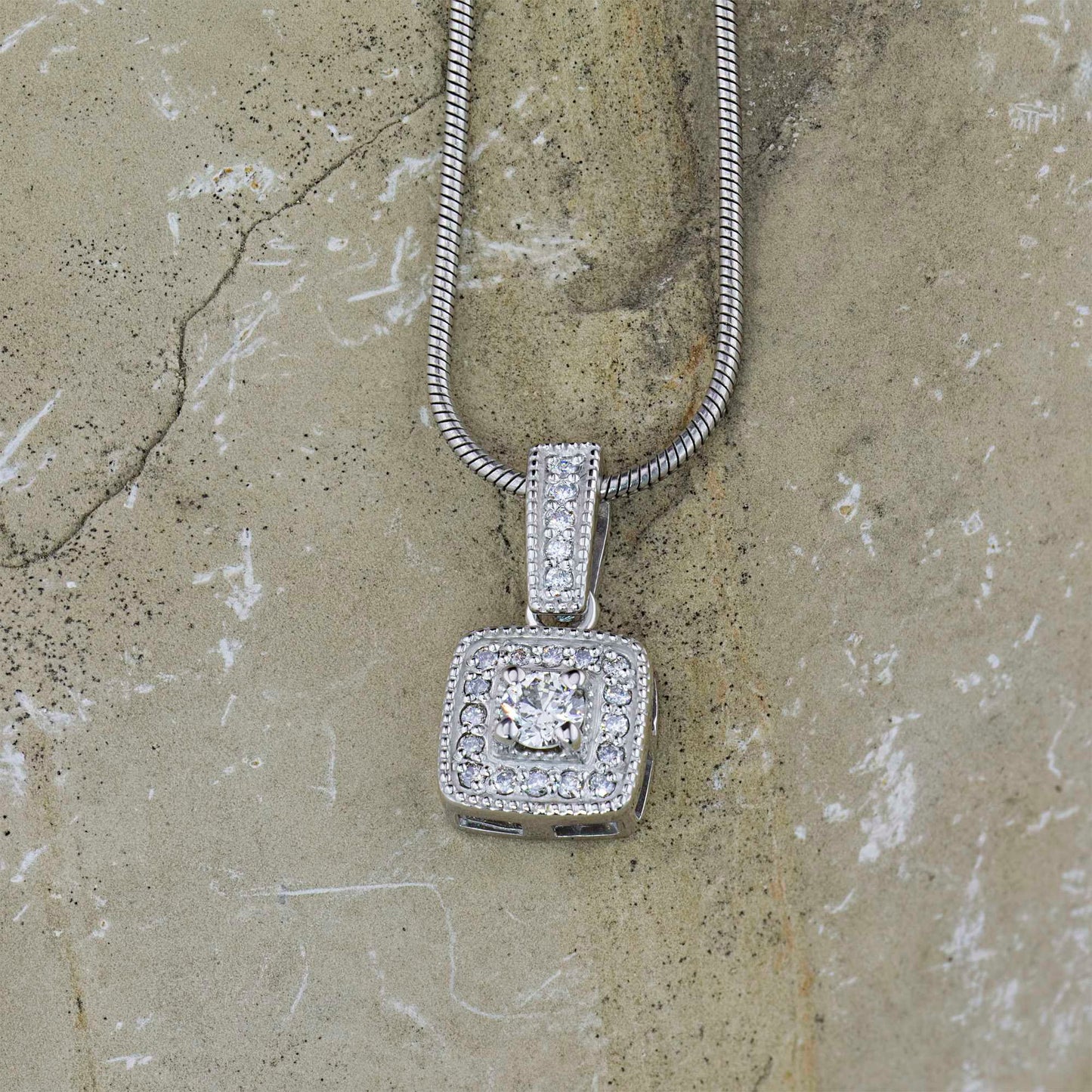 14K White Gold Pendant with Lab-Created Diamonds 3.590 CT.TW
