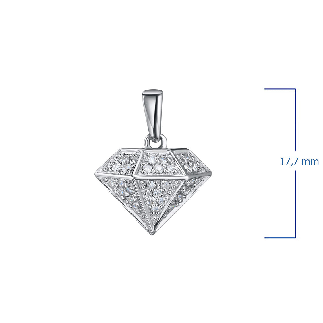 Sterling Silver Pendant with Lab-Created Diamonds 0.170 CT.TW