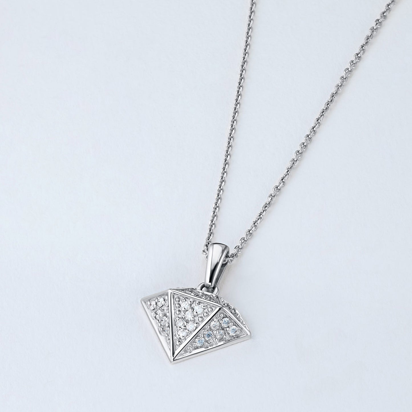 Sterling Silver Pendant with Lab-Created Diamonds 0.170 CT.TW