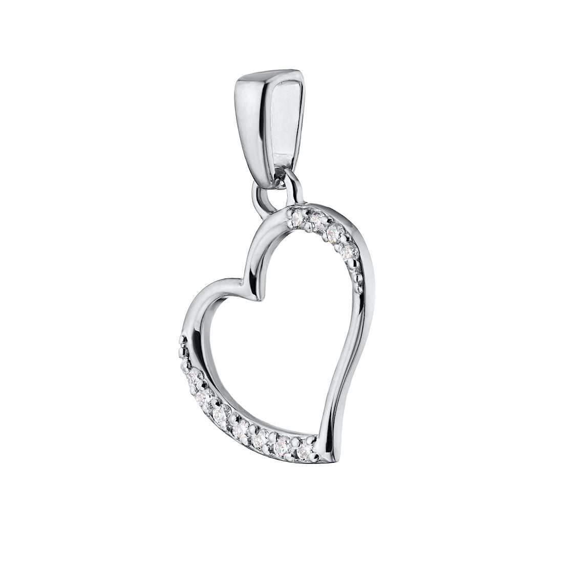 14K White Gold Pendant with Lab-Created Diamonds 0.070 CT.TW