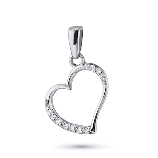 14K White Gold Pendant with Lab-Created Diamonds 0.070 CT.TW