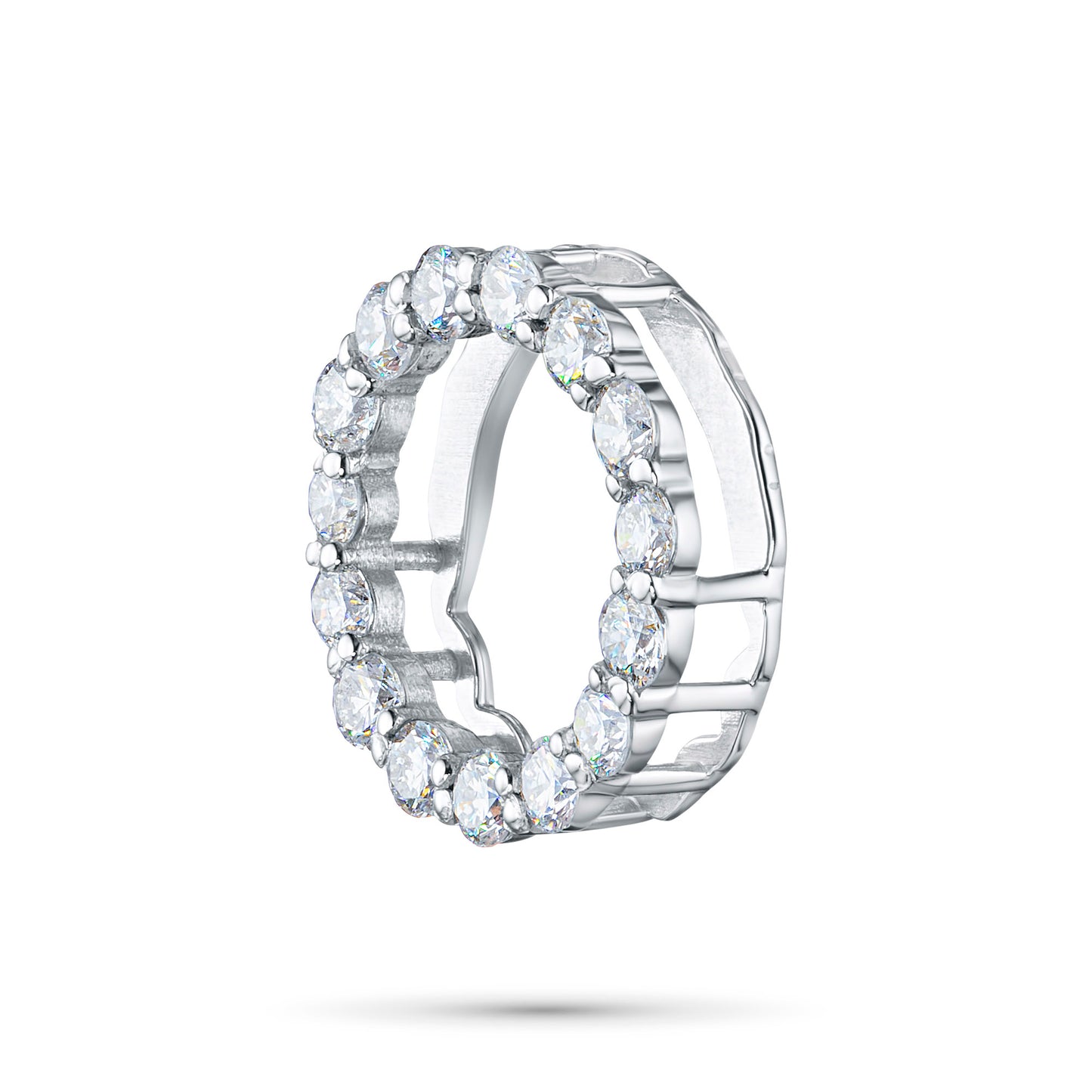 14K White Gold Pendant with Natural Diamonds 0.520 CT.TW