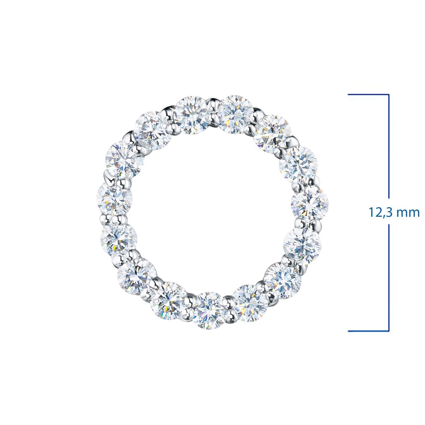 14K White Gold Pendant with Natural Diamonds 0.520 CT.TW