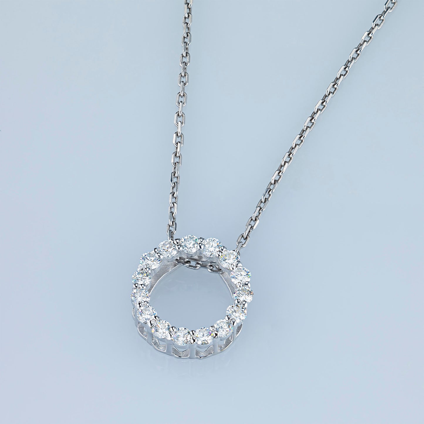 14K White Gold Pendant with Natural Diamonds 0.520 CT.TW