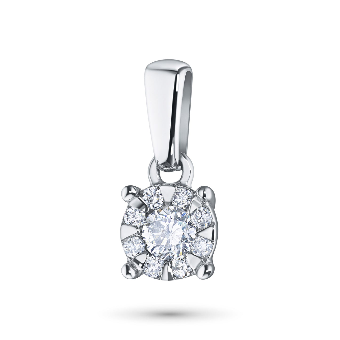 14K White Gold Pendant with Natural Diamonds 0.670 CT.TW