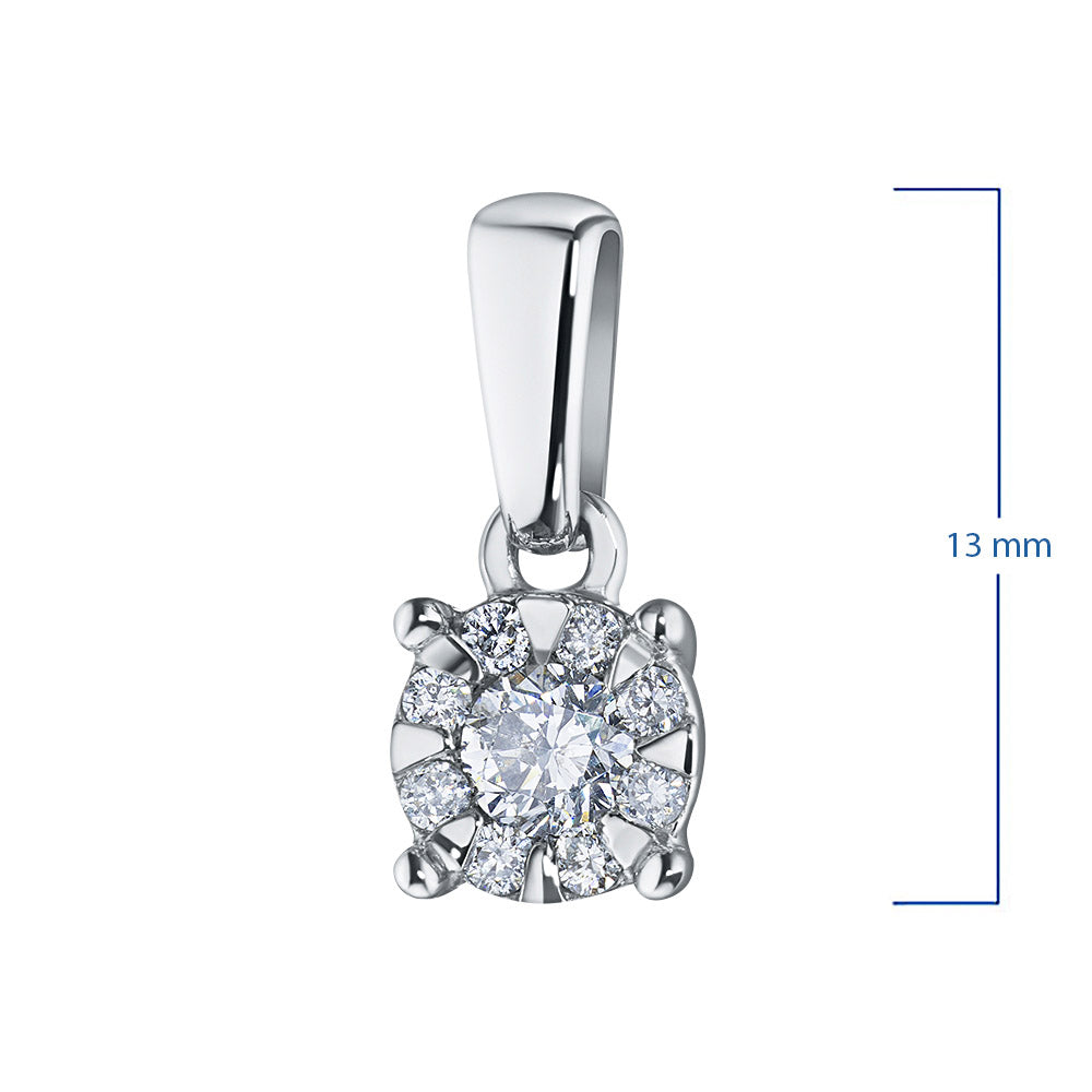 14K White Gold Pendant with Natural Diamonds 0.670 CT.TW
