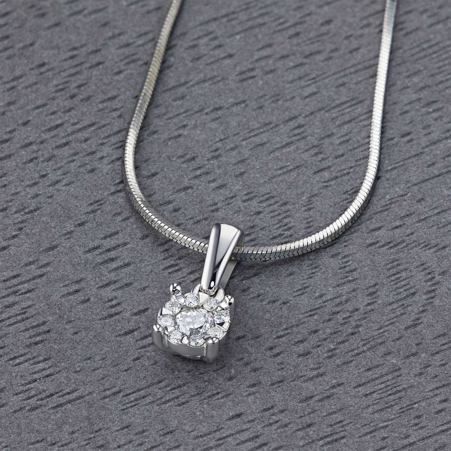 14K White Gold Pendant with Natural Diamonds 0.670 CT.TW