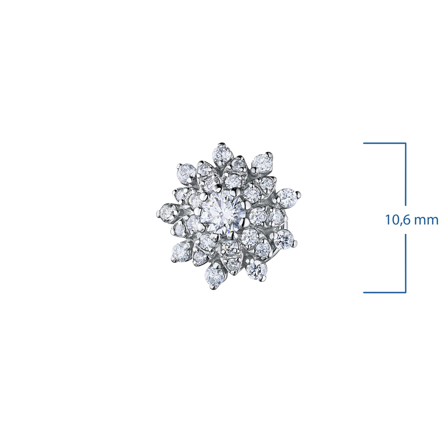 14K White Gold Earring Studs with Lab-Created Diamonds 0.720 CT.TW