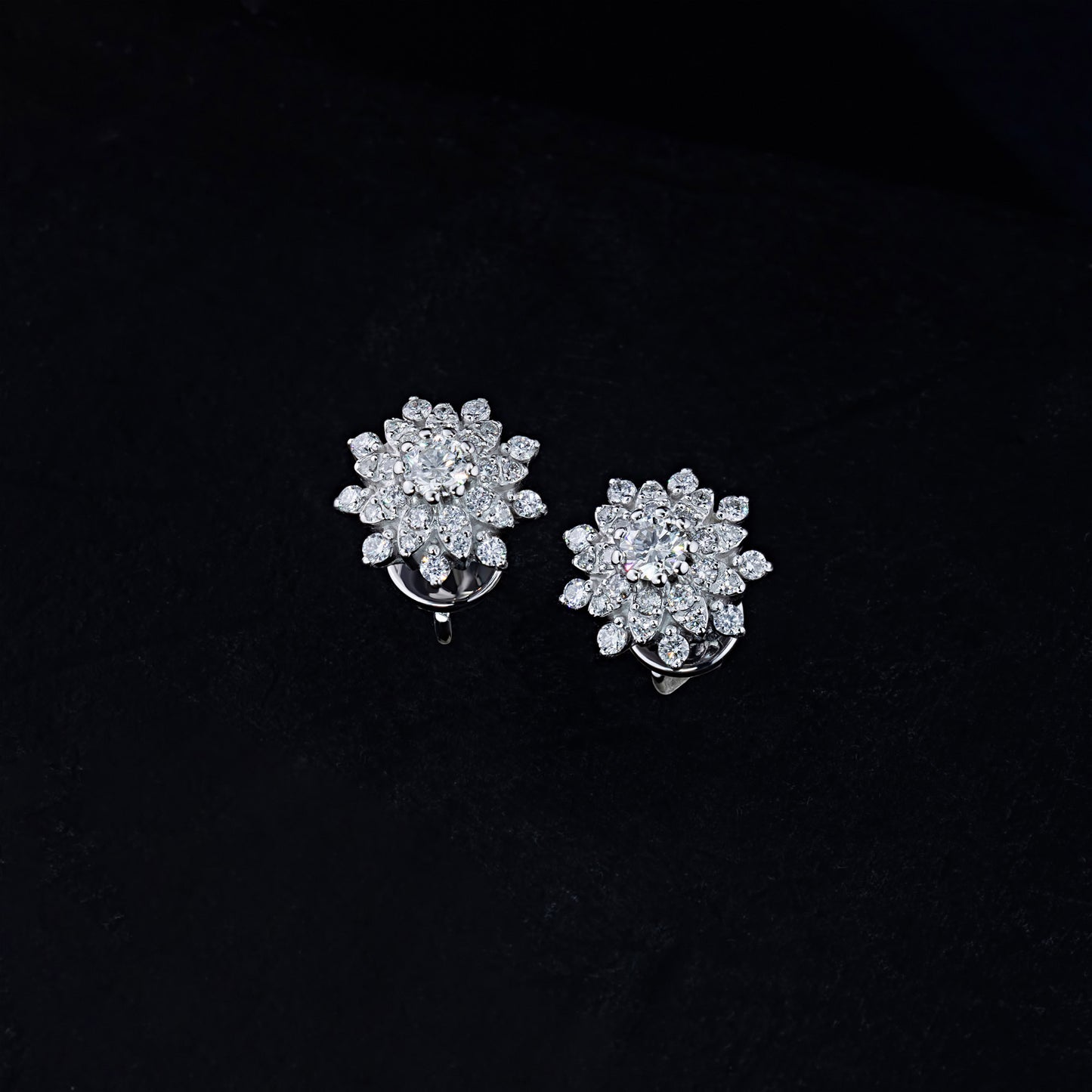 14K White Gold Earring Studs with Lab-Created Diamonds 0.720 CT.TW