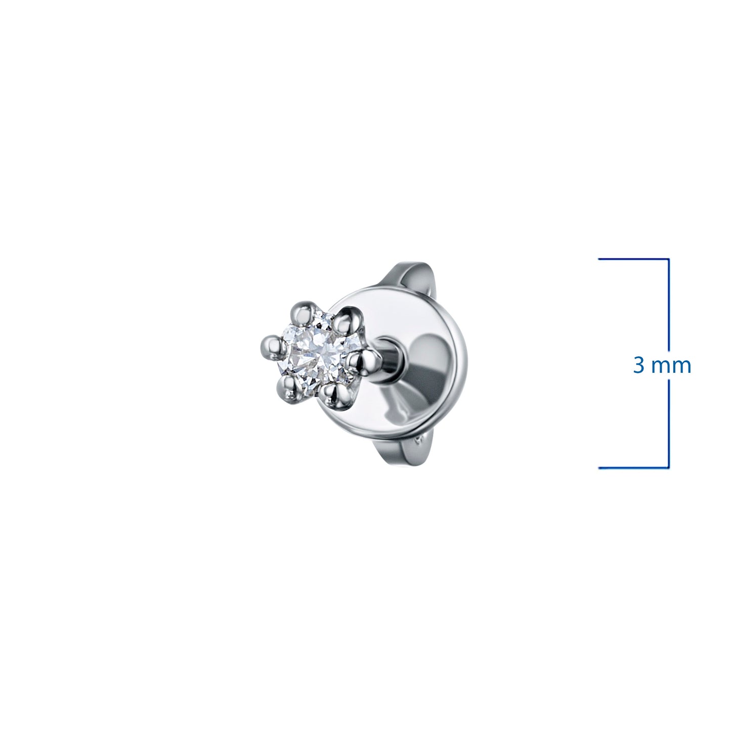14K White Gold Earring Studs with Natural Diamonds 0.190 CT.TW
