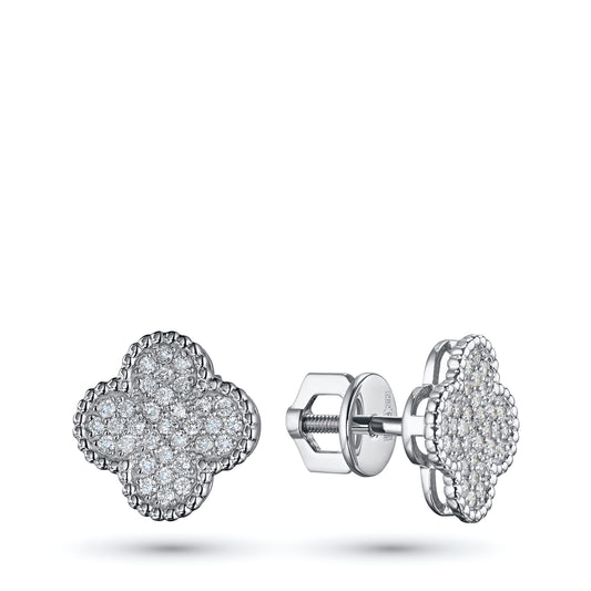14K White Gold Earring Studs with Lab-Created Diamonds 0.400 CT.TW