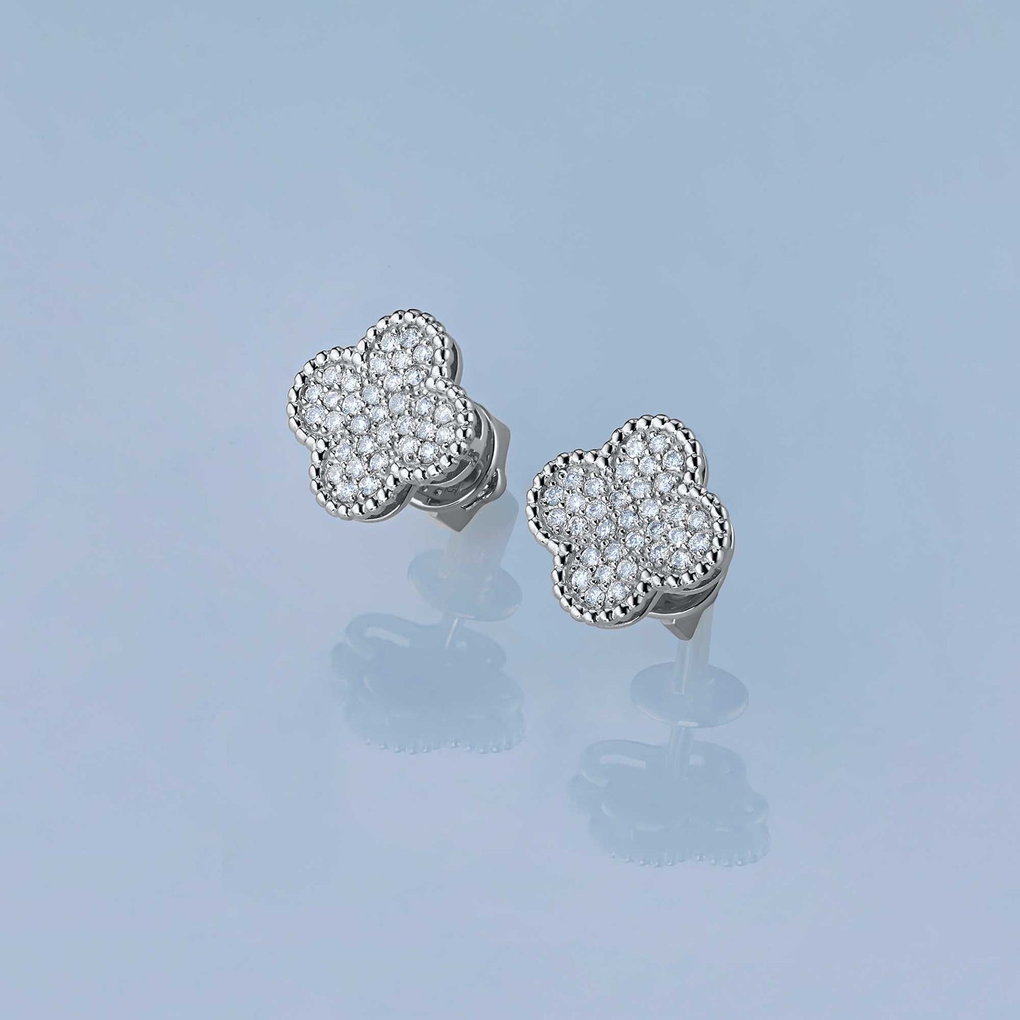 14K White Gold Earring Studs with Lab-Created Diamonds 0.400 CT.TW