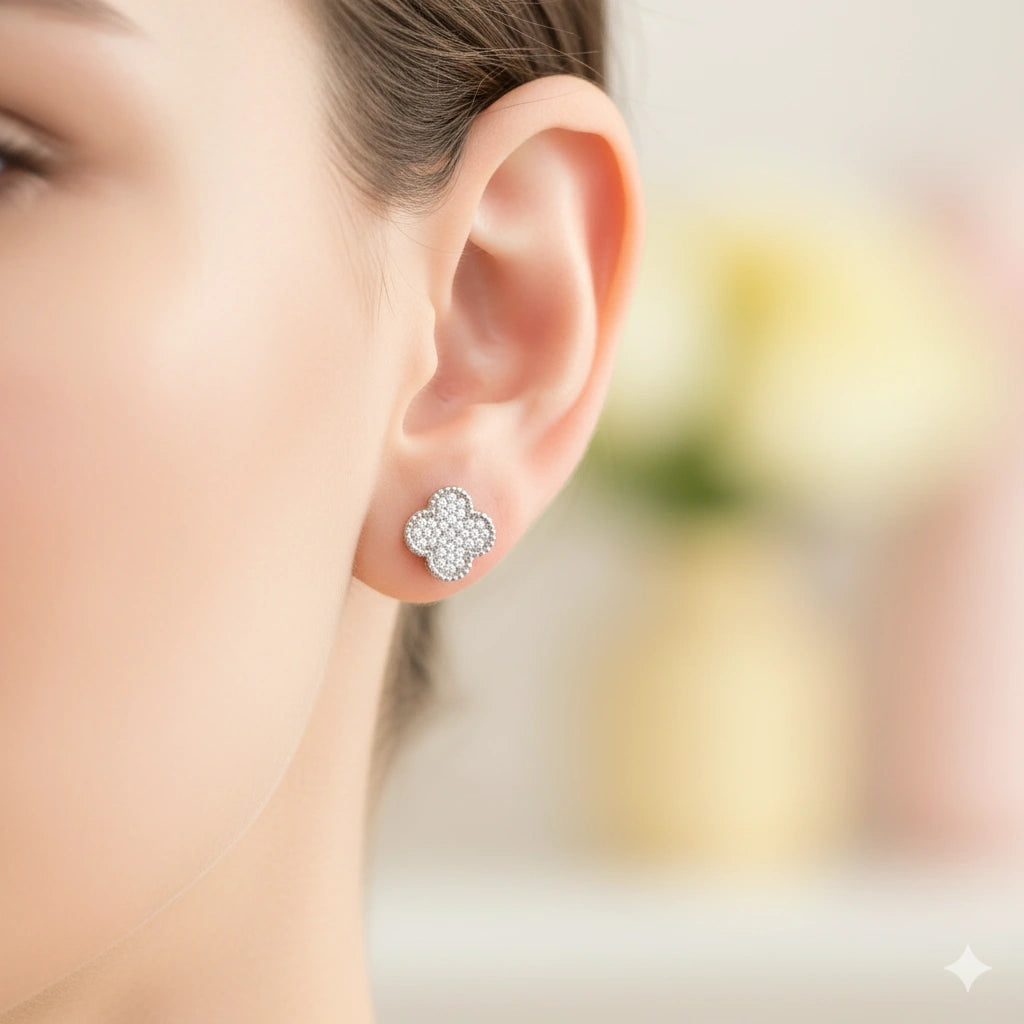 14K White Gold Earring Studs with Lab-Created Diamonds 0.400 CT.TW