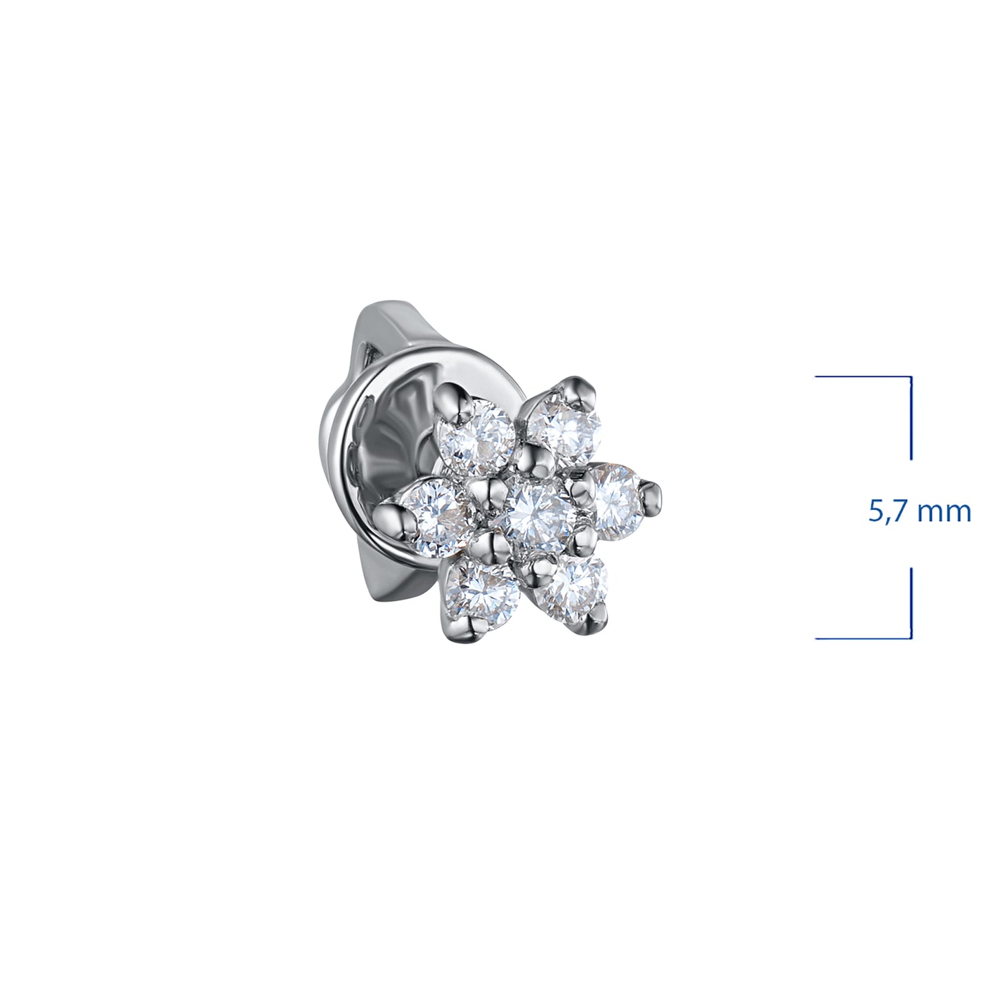 14K White Gold Earring Studs with Natural Diamonds 2.100 CT.TW