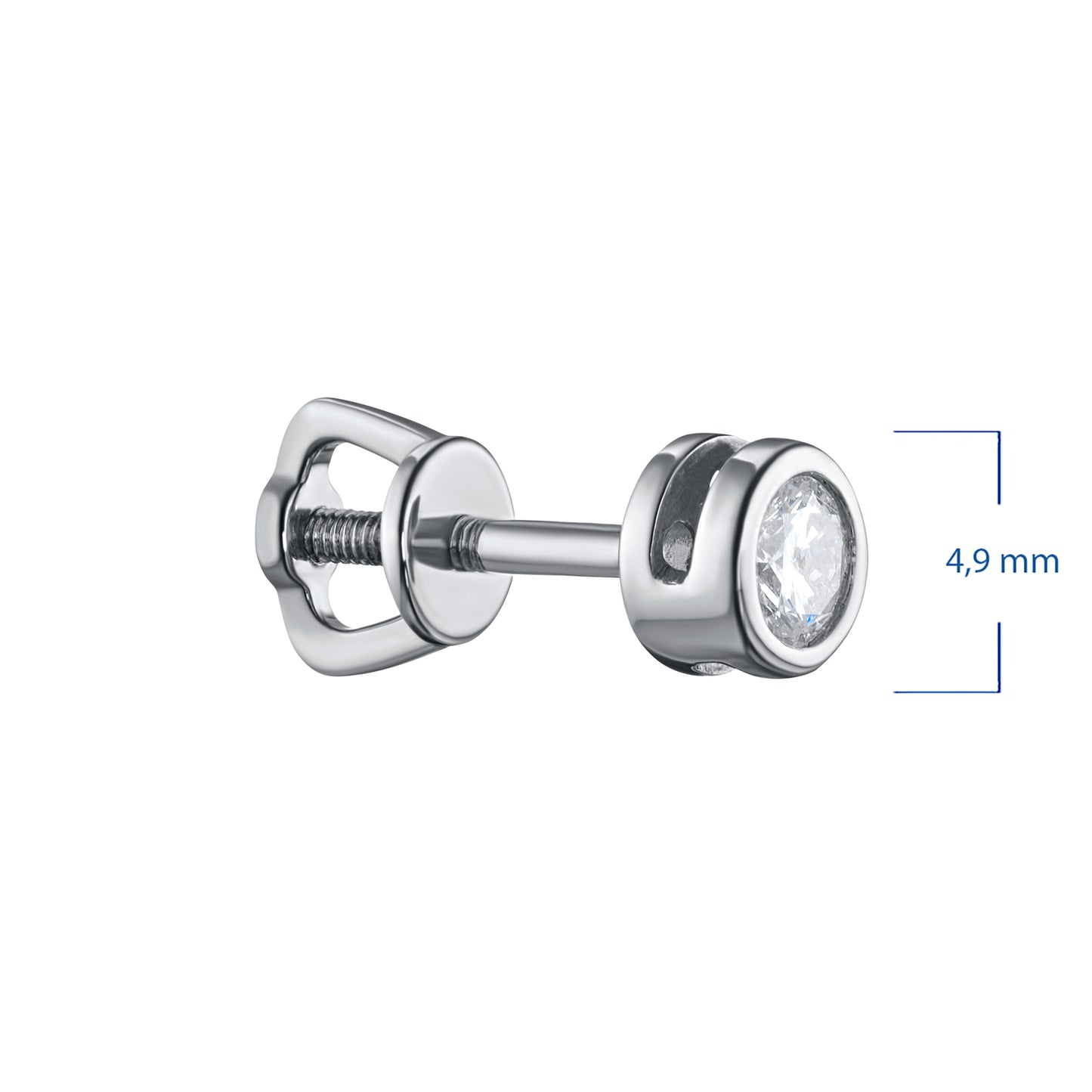 14K White Gold Earring Studs with Lab-Created Diamonds 0.370 CT.TW